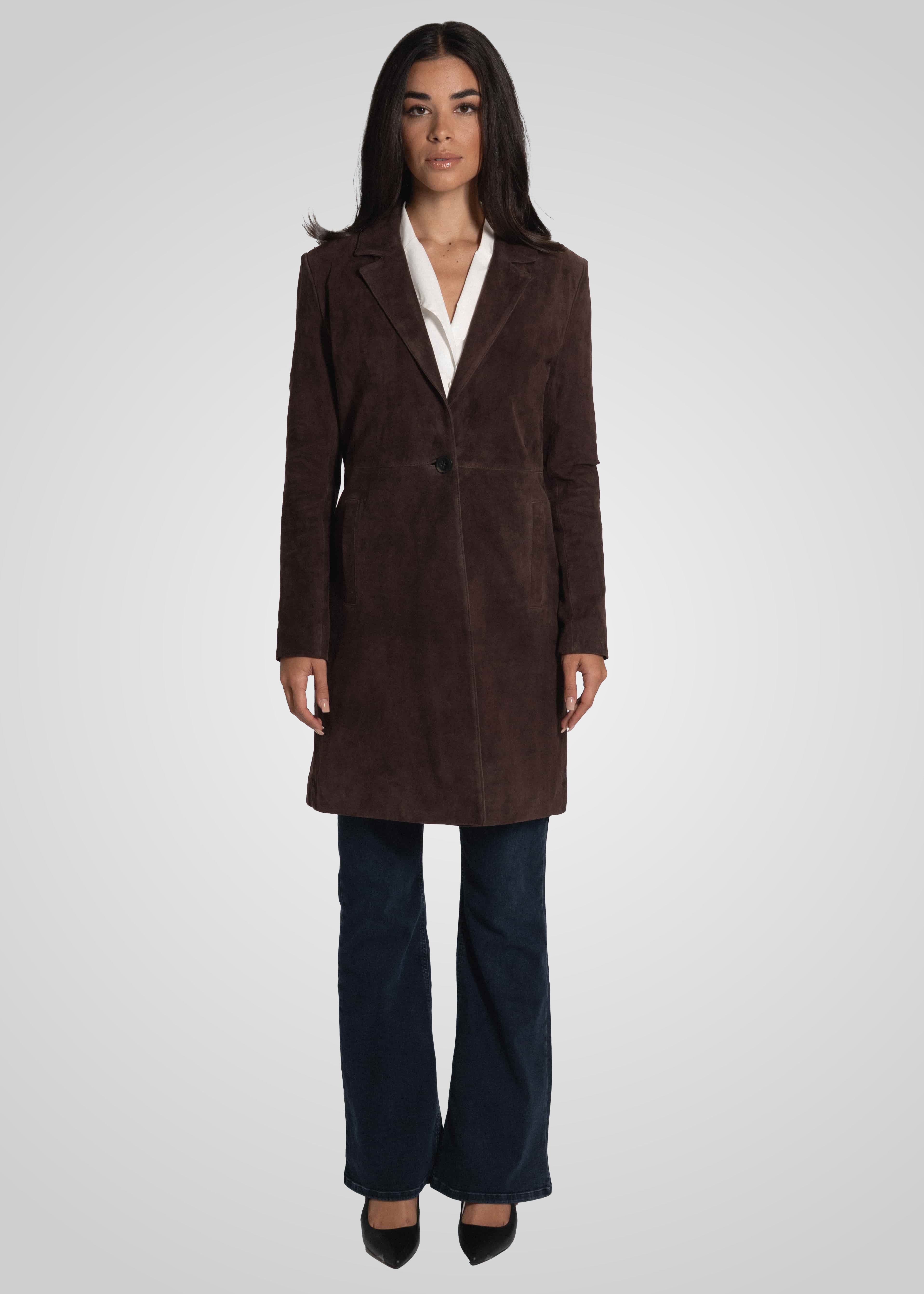 MELINDA - OVERSIZE KNEE LENGTH SUEDE TRENCH – Bod & Christensen