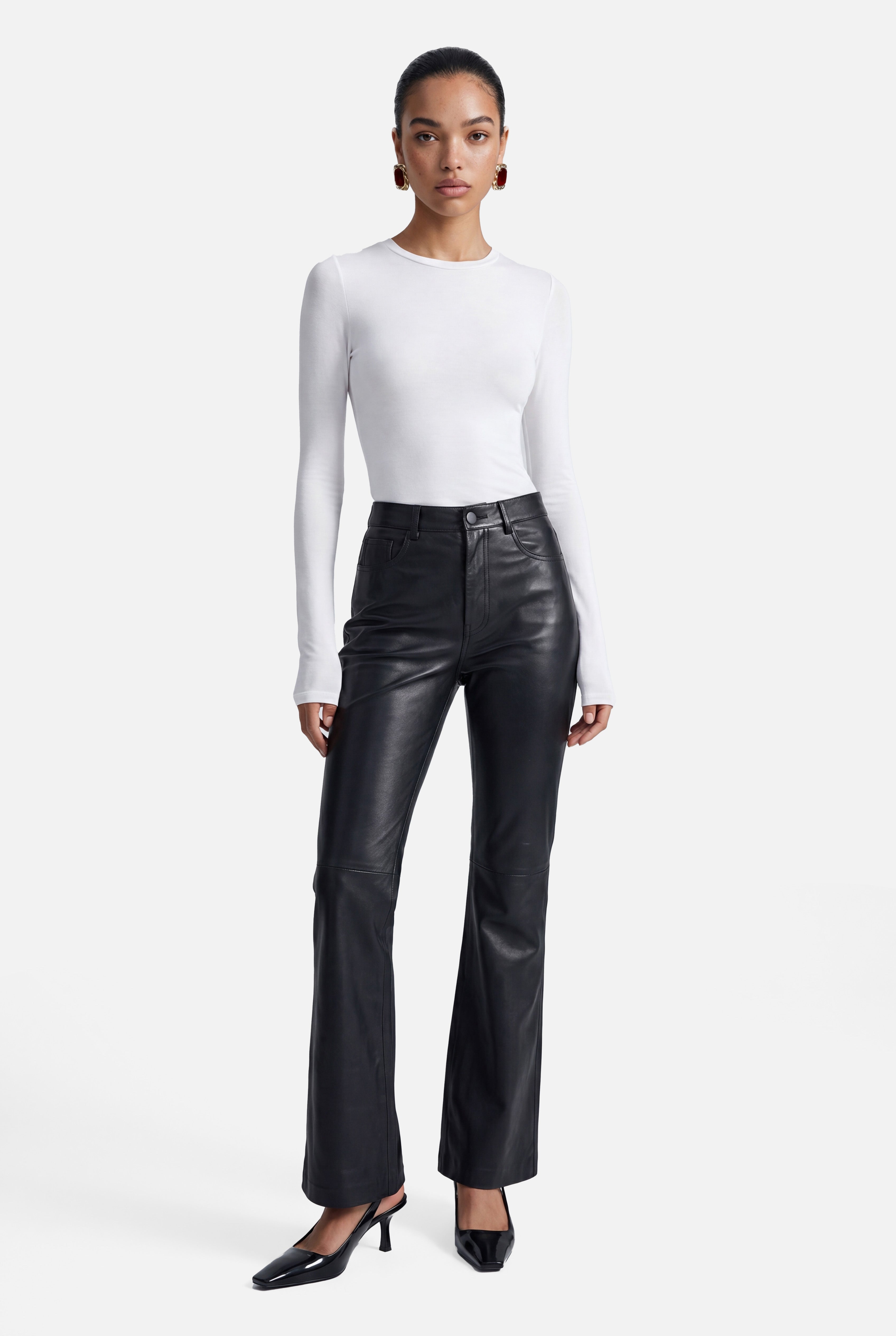 Flair - Black Leather Pants | Bod & Christensen
