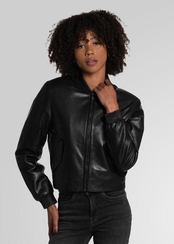 DAILY - FITTED LEATHER BOMBER JACKET