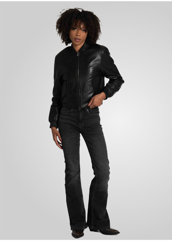 DAILY - FITTED LEATHER BOMBER JACKET