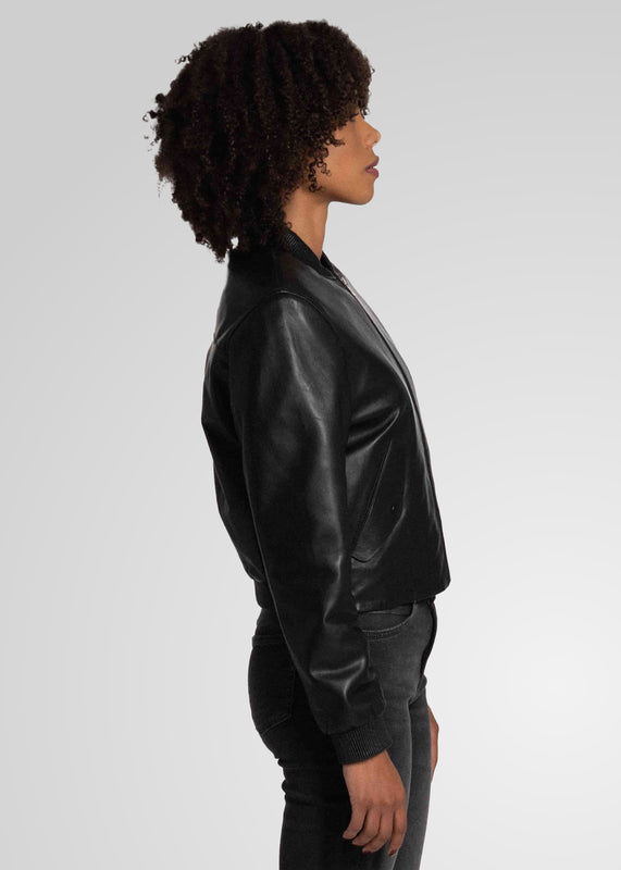 DAILY - FITTED LEATHER BOMBER JACKET