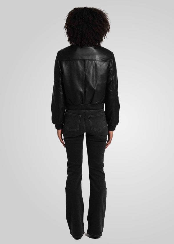 DAILY - FITTED LEATHER BOMBER JACKET