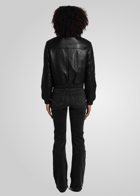 DAILY - FITTED LEATHER BOMBER JACKET