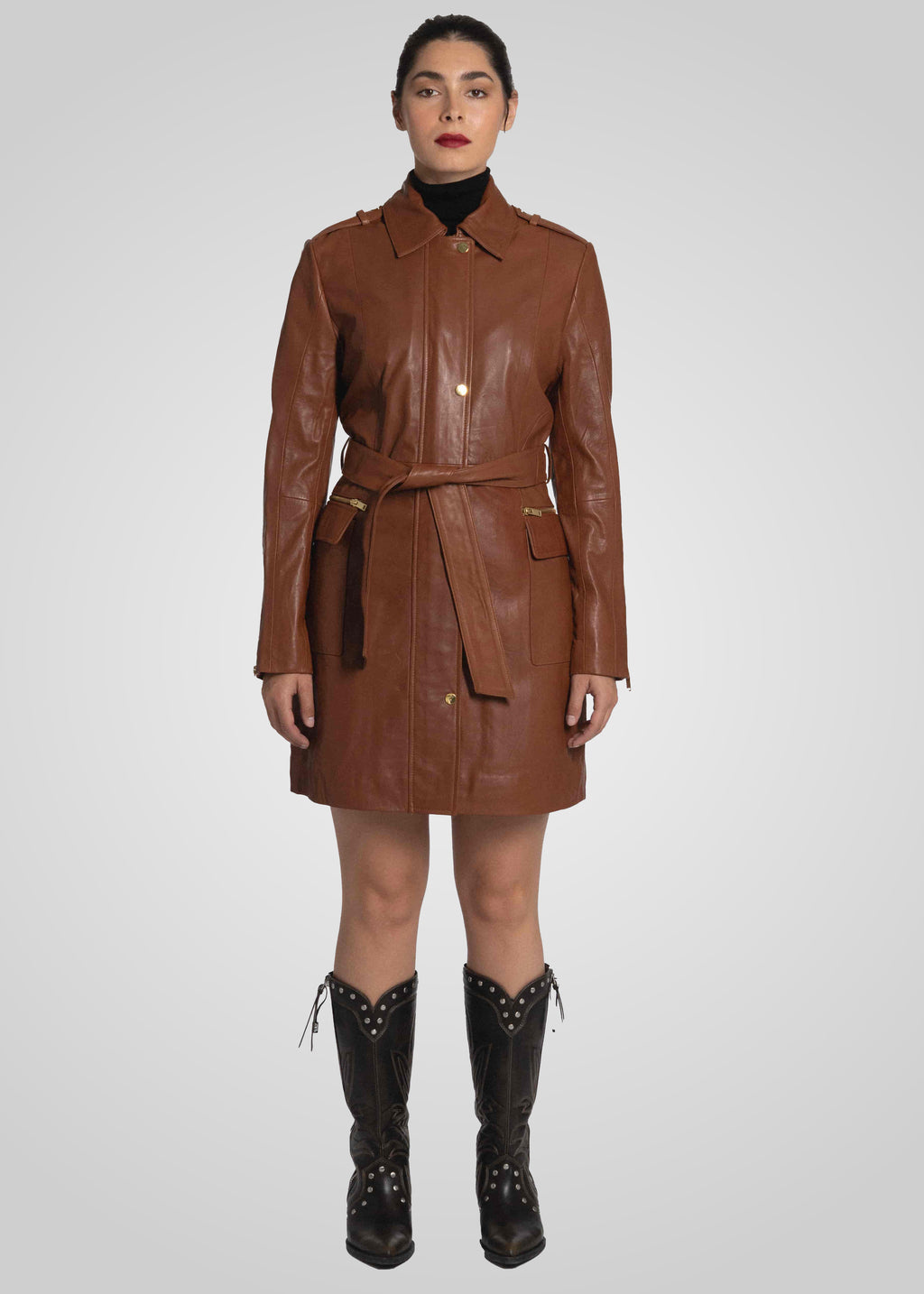 EVI - KNEE LENGTH LEATHER TRENCH – Bod & Christensen