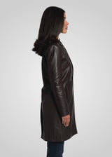 MELINDA - OVERSIZE KNEE LENGTH LEATHER TRENCH