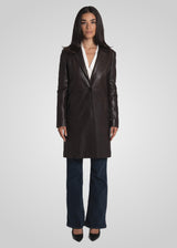 MELINDA - OVERSIZE KNEE LENGTH LEATHER TRENCH