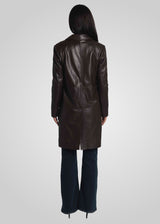 MELINDA - OVERSIZE KNEE LENGTH LEATHER TRENCH