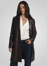 MELINDA - OVERSIZE KNEE LENGTH LEATHER TRENCH