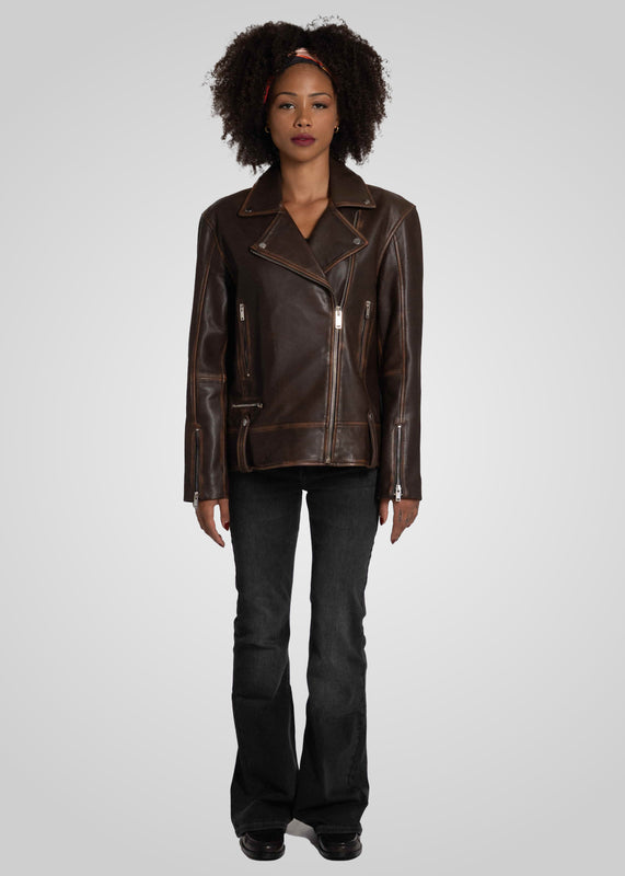 HARPER RUB-OFF - OVERSIZED BOYFRIEND JACKET