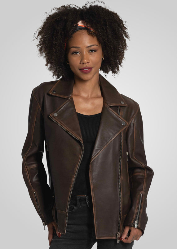 HARPER RUB-OFF - OVERSIZED BOYFRIEND JACKET