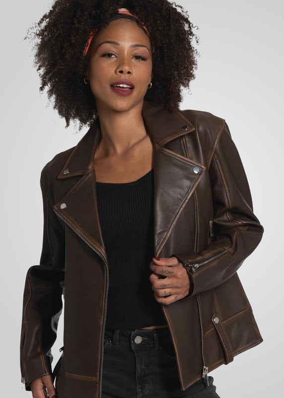 HARPER RUB-OFF - OVERSIZED BOYFRIEND JACKET