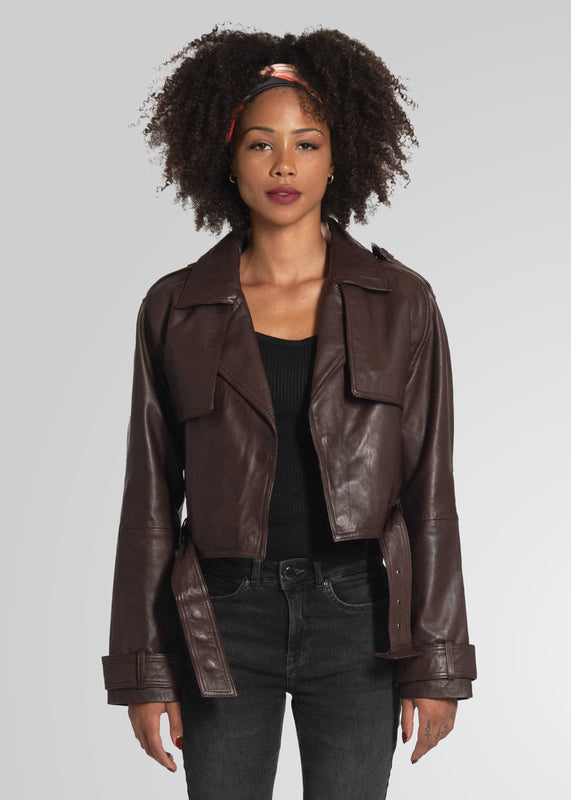 ROMIE - CROPPED TRENCH BIKER