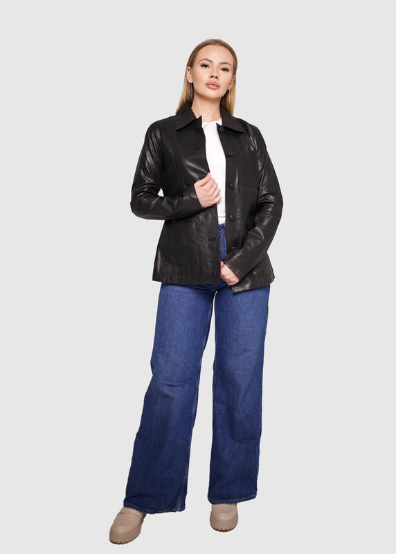 ANISSA - TAILORED LEATHER BLAZER