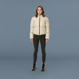 ROSA Leather Puffer Jacket With Adjustable Elastic Waist