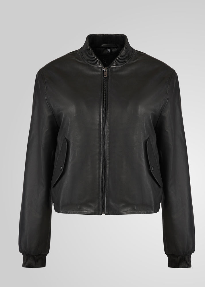 DAILY - FITTED LEATHER BOMBER JACKET