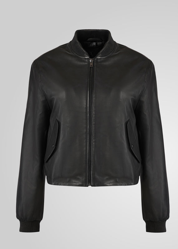 DAILY - FITTED LEATHER BOMBER JACKET