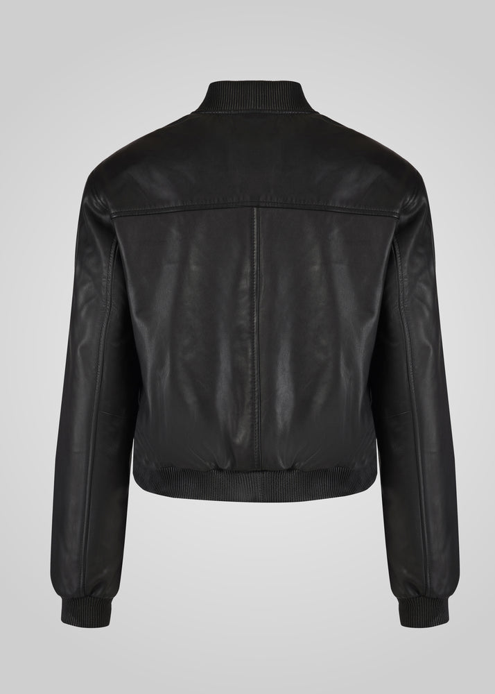 DAILY - FITTED LEATHER BOMBER JACKET