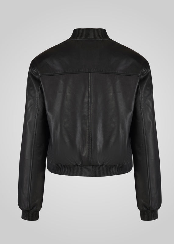DAILY - FITTED LEATHER BOMBER JACKET