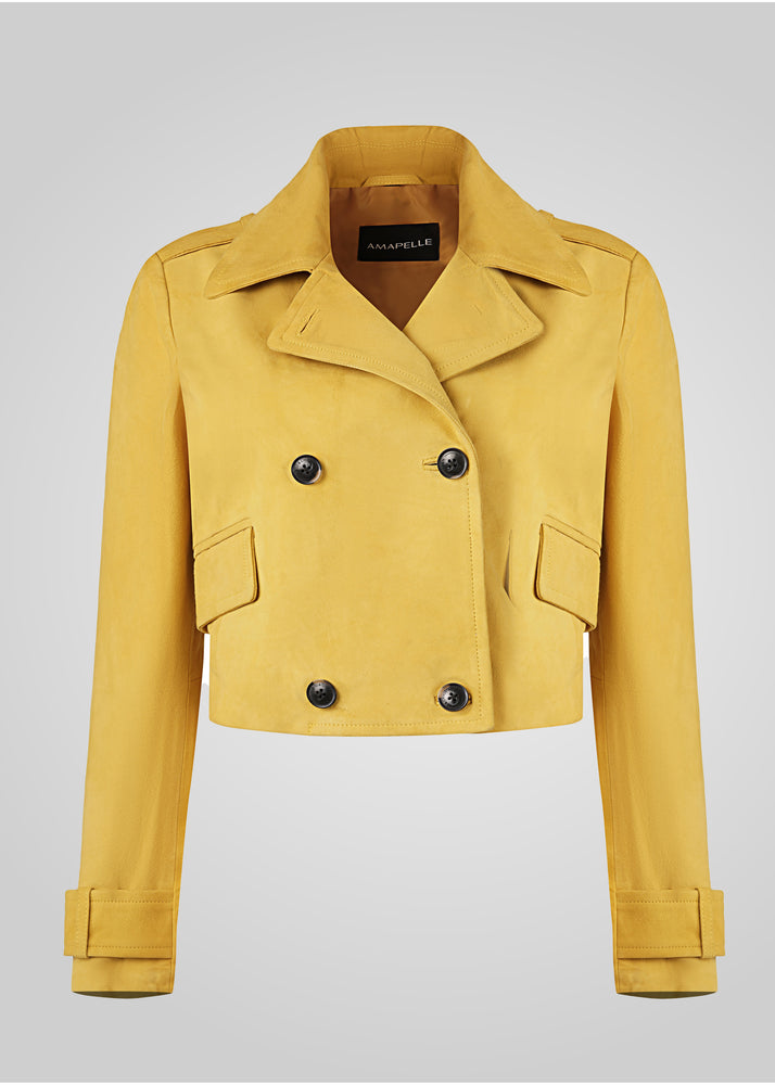MILLIE - CROPPED DOUBLE BREASTED SUEDE JACKET