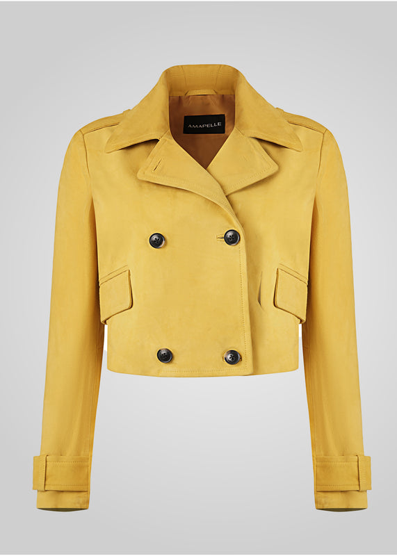 MILLIE - CROPPED DOUBLE BREASTED SUEDE JACKET