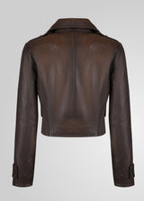 MILLIE - CROPPED DOUBLE BREASTED LEATHER JACKET