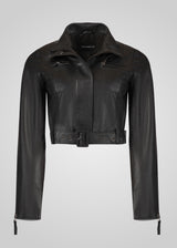 MIA - CROPPED LEATHER BIKER JACKET