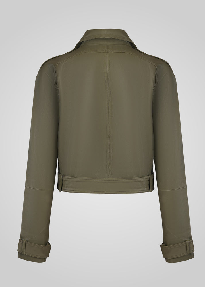 ROMIE - CROPPED TRENCH BIKER