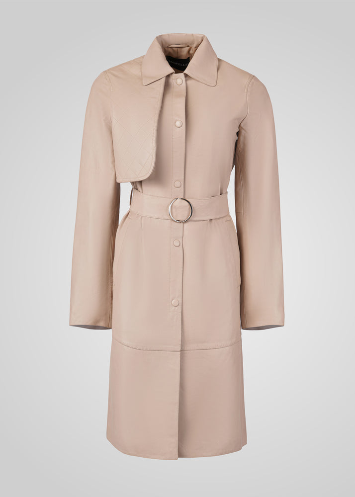 ATHEN - KNEE LENGTH LEATHER TRENCH