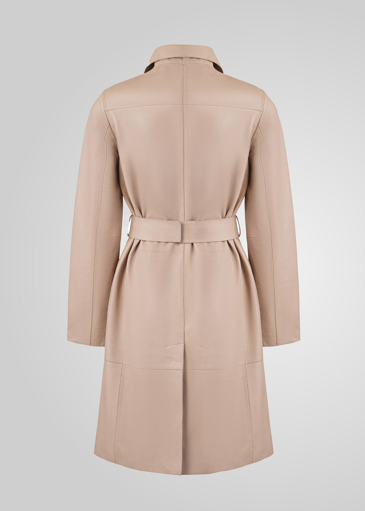 ATHEN - KNEE LENGTH LEATHER TRENCH