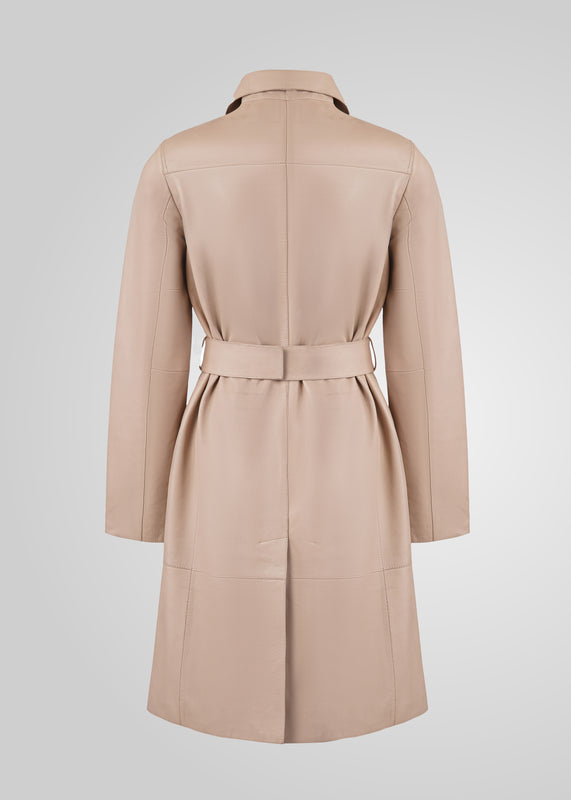 ATHEN - KNEE LENGTH LEATHER TRENCH