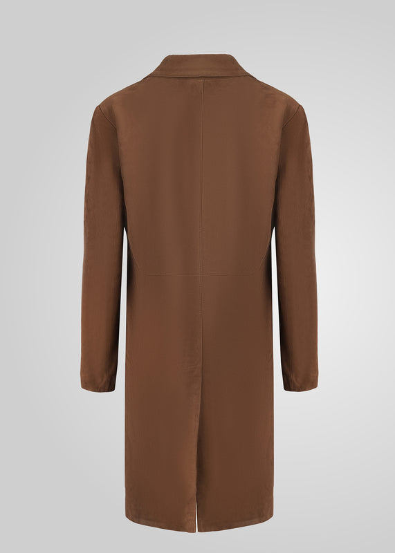 MELINDA - OVERSIZE KNEE LENGTH SUEDE BLAZER