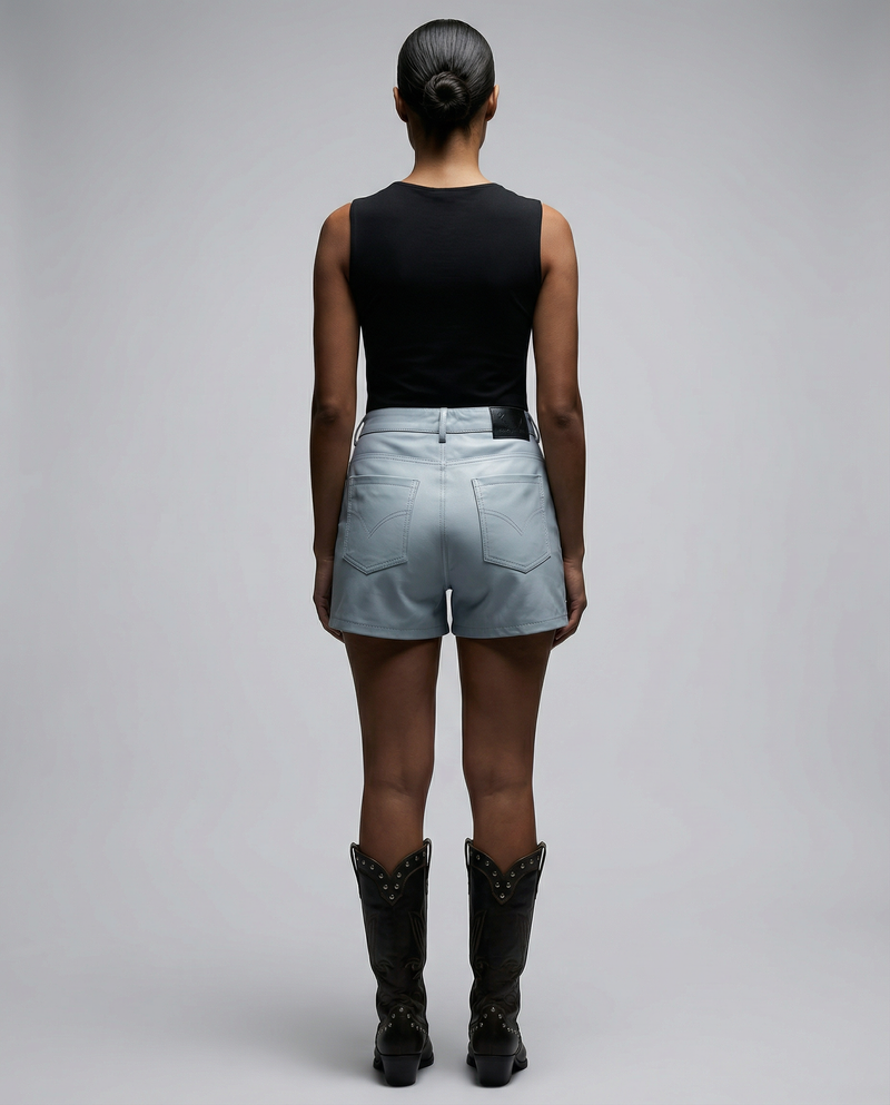 SHELLY- HIGH-WAISTED LEATHER SHORTS