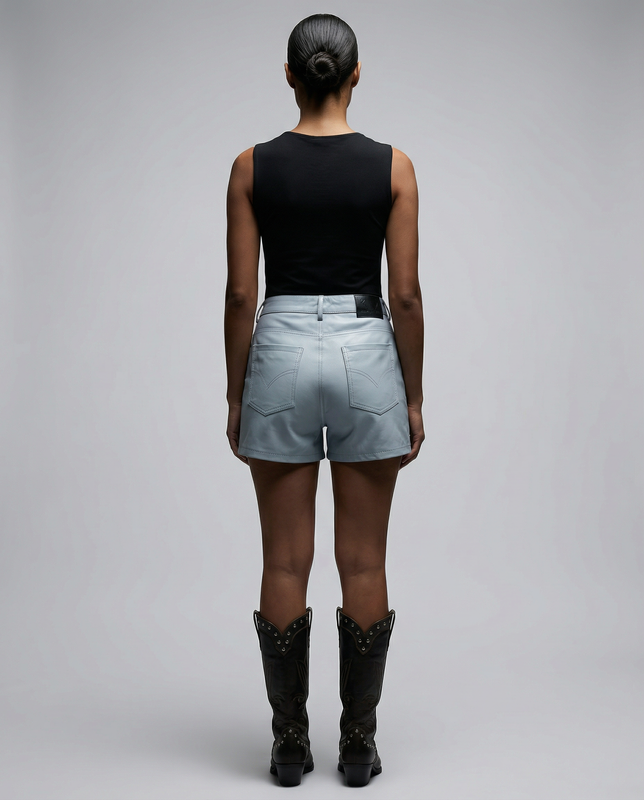 SHELLY- HIGH-WAISTED LEATHER SHORTS