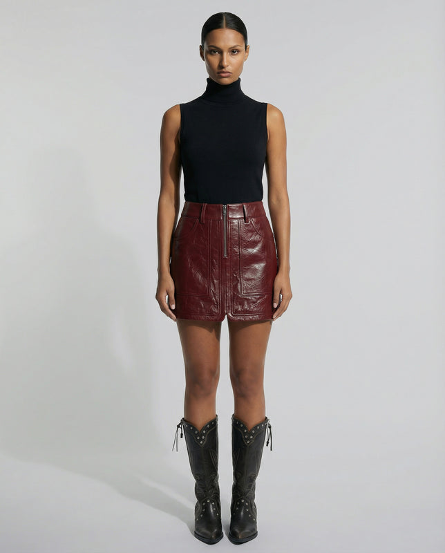 IVY- MINI LEATHER SKIRT