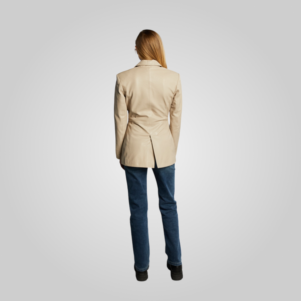 AURIANA - Single Breasted Leather Blazer