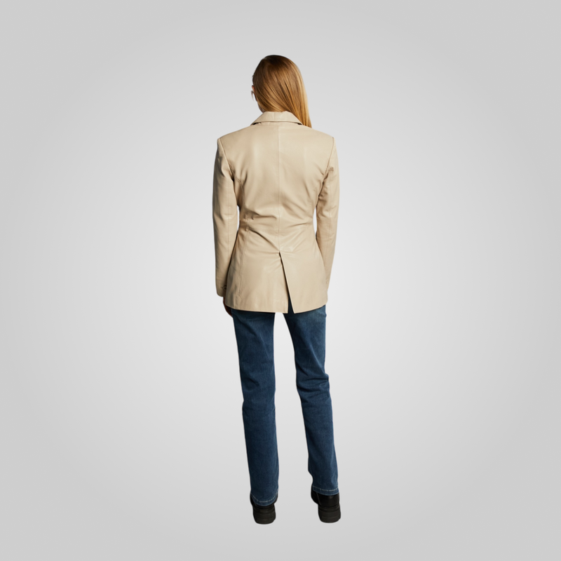 AURIANA - Single Breasted Leather Blazer
