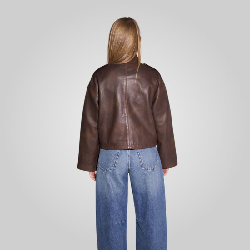 OLYMPE - OVERSIZED LEATHER JACKET