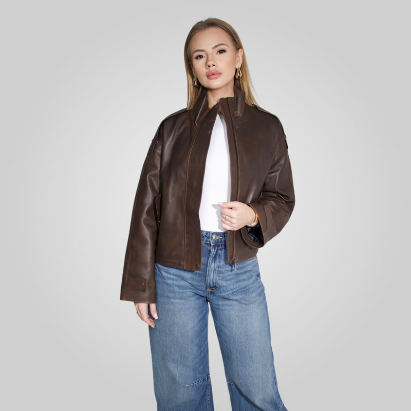 OLYMPE - OVERSIZED LEATHER JACKET