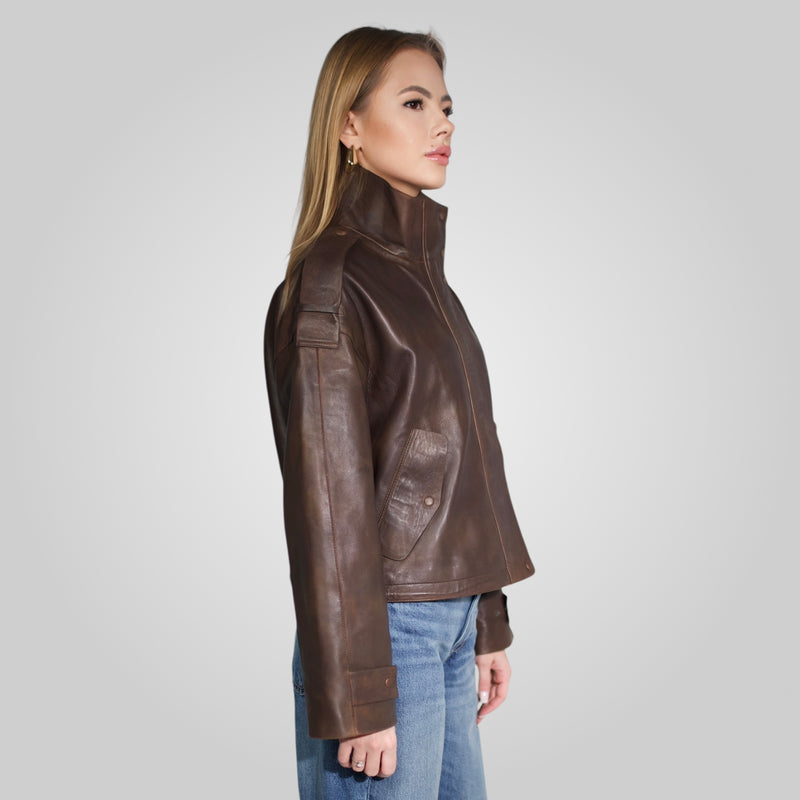 OLYMPE - OVERSIZED LEATHER JACKET