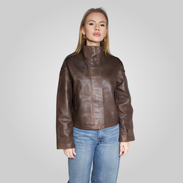 OLYMPE - OVERSIZED LEATHER JACKET
