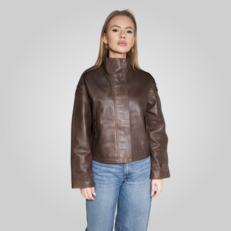 OLYMPE - OVERSIZED LEATHER JACKET