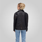 HARPER Rub-Off Lamb Oversized Leather Jacket