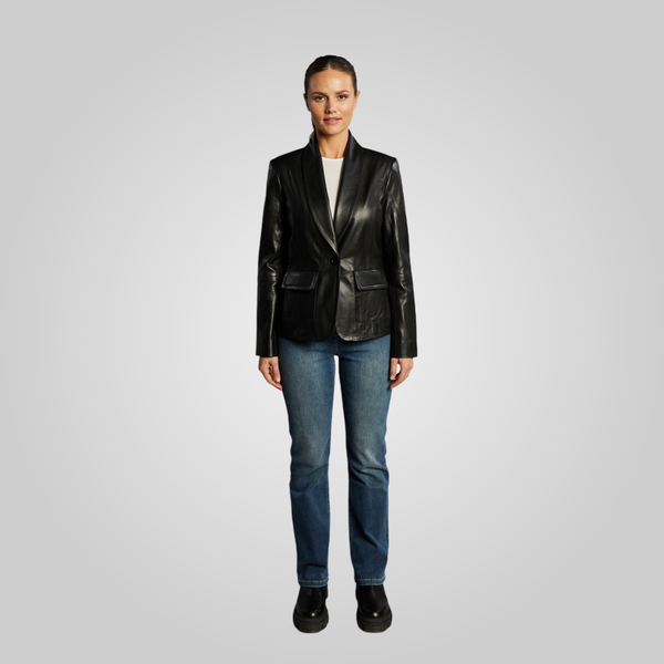 FAYE Leather Blazer