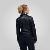 Veste motard oversize en cuir IRINA