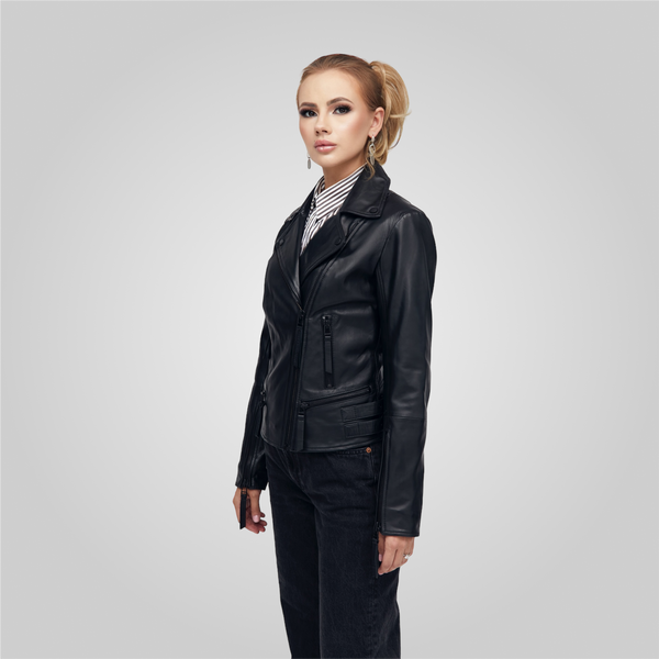 IRINA Oversized Leather Biker Jacket