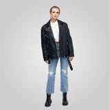 LAUREN Belted Boyfriend Biker Jacket