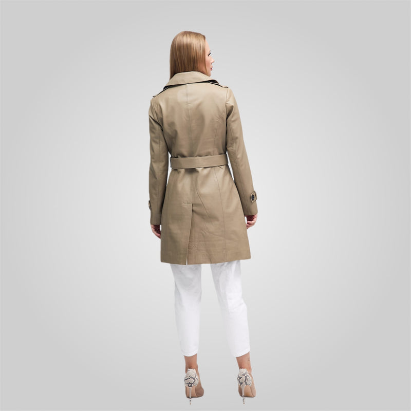 LAURE - KNEE LENGTH LEATHER TRENCH