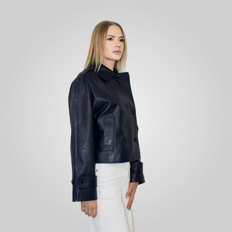 HANNA - CROPPED LEATHER JACKET