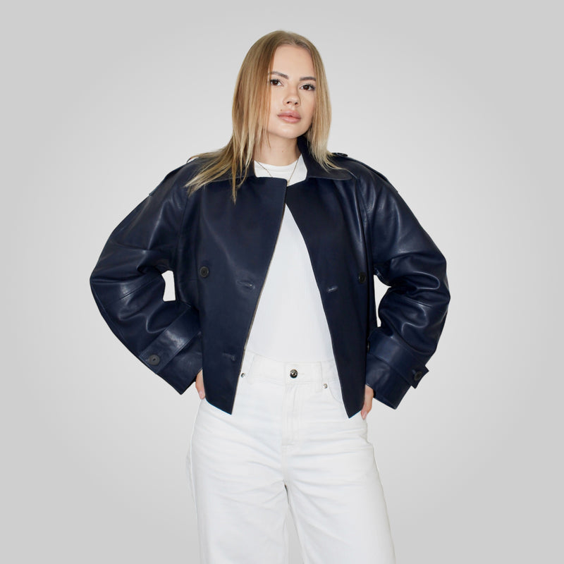 HANNA - CROPPED LEATHER JACKET