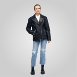 LAUREN Belted Boyfriend Biker Jacket